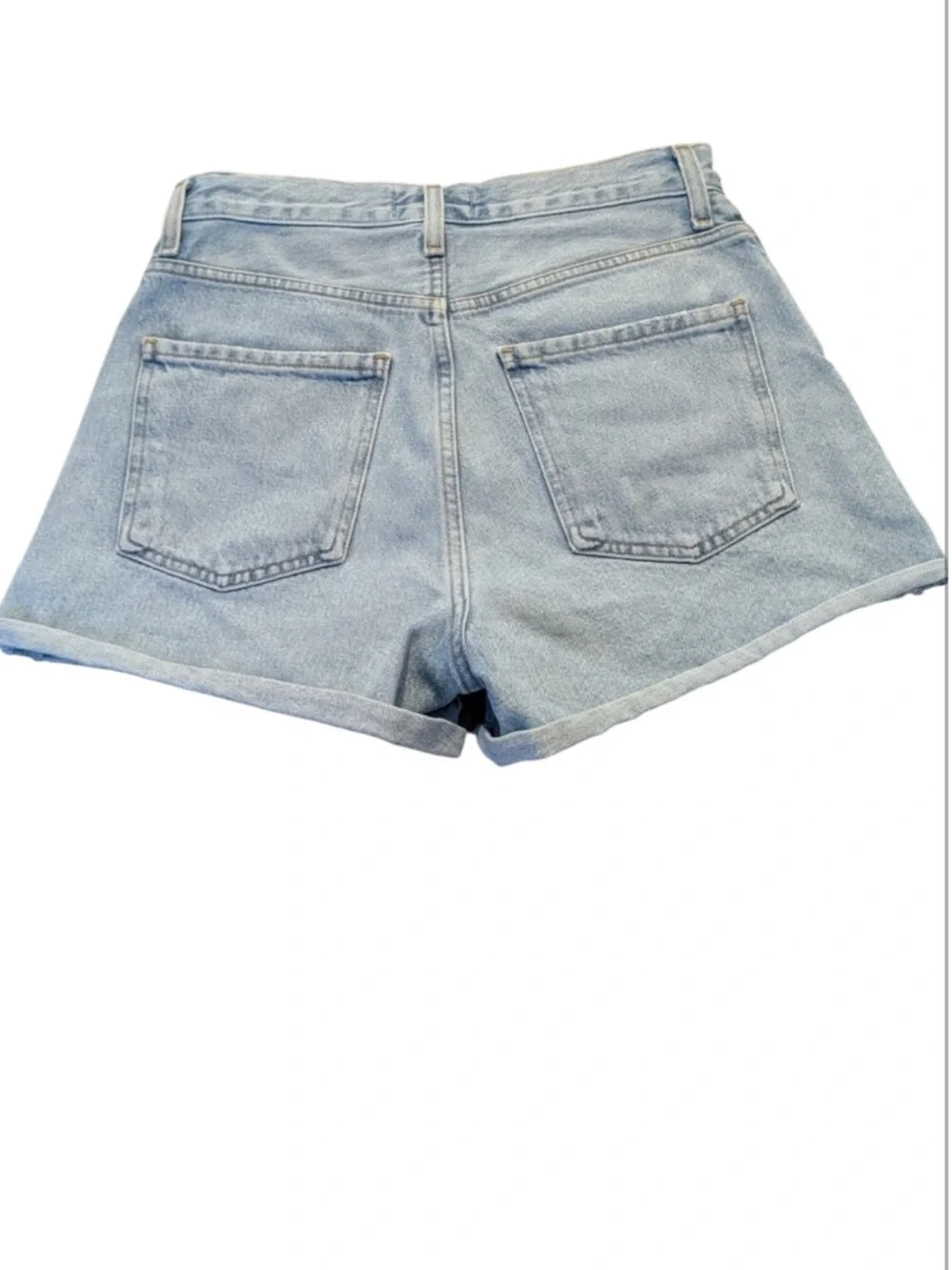 AGOLDE Dee Cut Off Jean Shorts Cuffed Sz 27 Hazard Light Wash